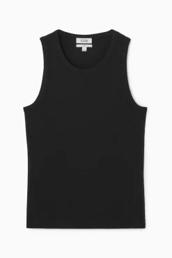 COS SLIM RIBBED COTTON TANK TOP- T-Shirts