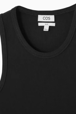 COS SLIM RIBBED COTTON TANK TOP- T-Shirts