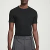COS SLIM RIBBED COTTON T-SHIRT- T-Shirts