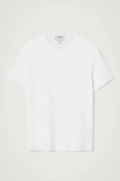 COS SLIM RIBBED COTTON T-SHIRT- T-Shirts