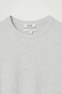 COS SLIM RIBBED COTTON T-SHIRT- T-Shirts