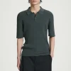 COS SLIM RIBBED-KNIT POLO SHIRT- Polo Shirts | Sweaters & Cardigans