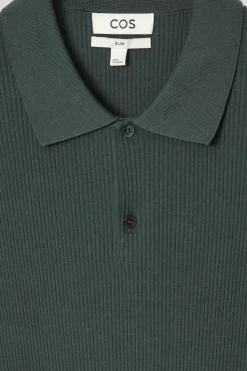 COS SLIM RIBBED-KNIT POLO SHIRT- Polo Shirts | Sweaters & Cardigans