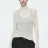 COS SLIM SILK TURTLENECK TOP-Women Tops
