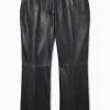 COS SLIM TAILORED FLARED LEATHER PANTS-Women Pants