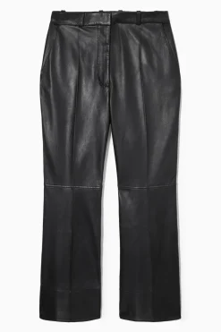 COS SLIM TAILORED FLARED LEATHER PANTS-Women Pants