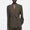 COS SLIM WAISTED DOUBLE-BREASTED WOOL BLAZER-Women Vests & Tailoring | Coats & Jackets