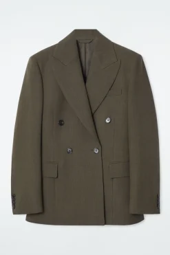COS SLIM WAISTED DOUBLE-BREASTED WOOL BLAZER-Women Vests & Tailoring | Coats & Jackets