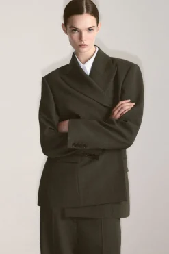 COS SLIM WAISTED DOUBLE-BREASTED WOOL BLAZER-Women Vests & Tailoring | Coats & Jackets