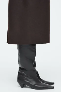 COS SLOUCHED LEATHER KNEE-HIGH BOOTS-Women Shoes