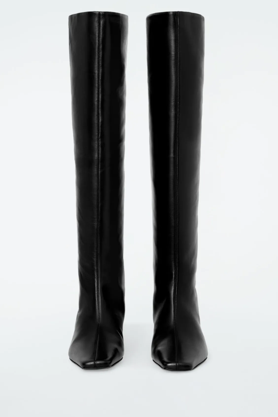 COS SLOUCHED LEATHER KNEE-HIGH BOOTS-Women Shoes