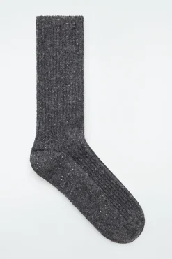 COS SPECKLED RIBBED-KNIT SOCKS-Women Socks & Tights