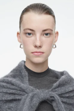 COS SQUARED HOOP EARRINGS-Women Jewelry
