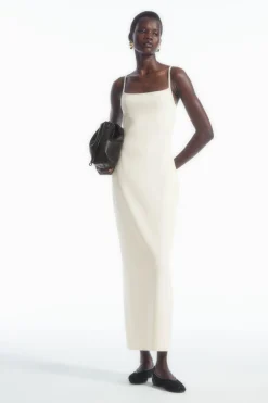 COS SQUARE-NECK KNITTED SLIP DRESS-Women Dresses & Jumpsuits | Sweaters & Cardigans