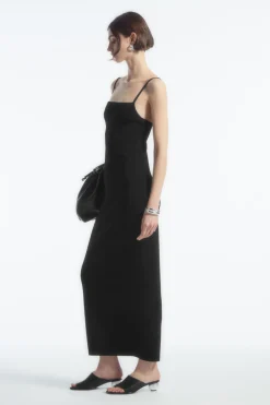 COS SQUARE-NECK KNITTED SLIP DRESS-Women Dresses & Jumpsuits | Sweaters & Cardigans