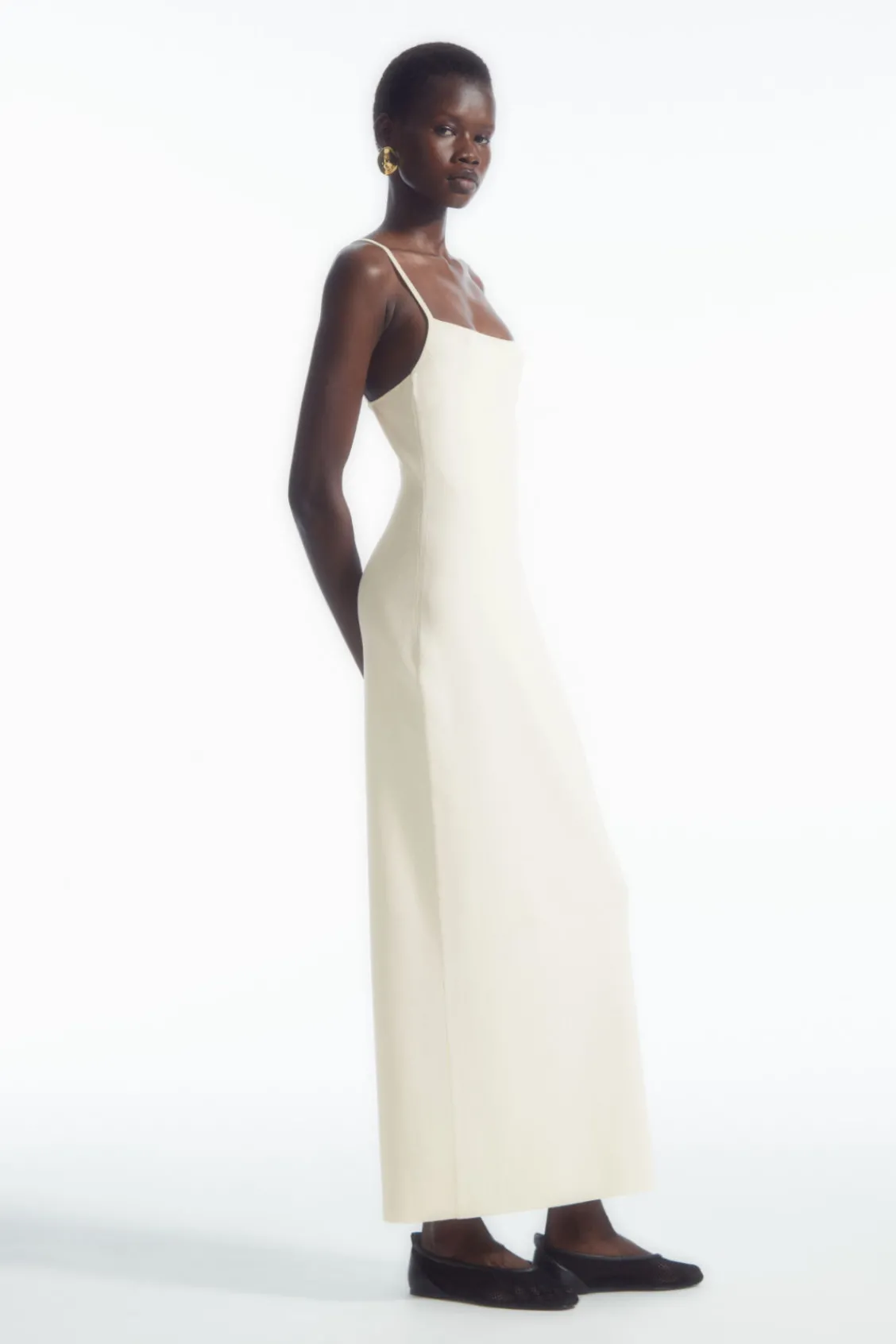 COS SQUARE-NECK KNITTED SLIP DRESS-Women Dresses & Jumpsuits | Sweaters & Cardigans
