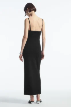 COS SQUARE-NECK KNITTED SLIP DRESS-Women Dresses & Jumpsuits | Sweaters & Cardigans
