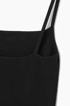 COS SQUARE-NECK KNITTED SLIP DRESS-Women Dresses & Jumpsuits | Sweaters & Cardigans