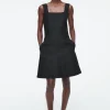 COS SQUARE-NECK MINI PINAFORE DRESS-Women Dresses & Jumpsuits
