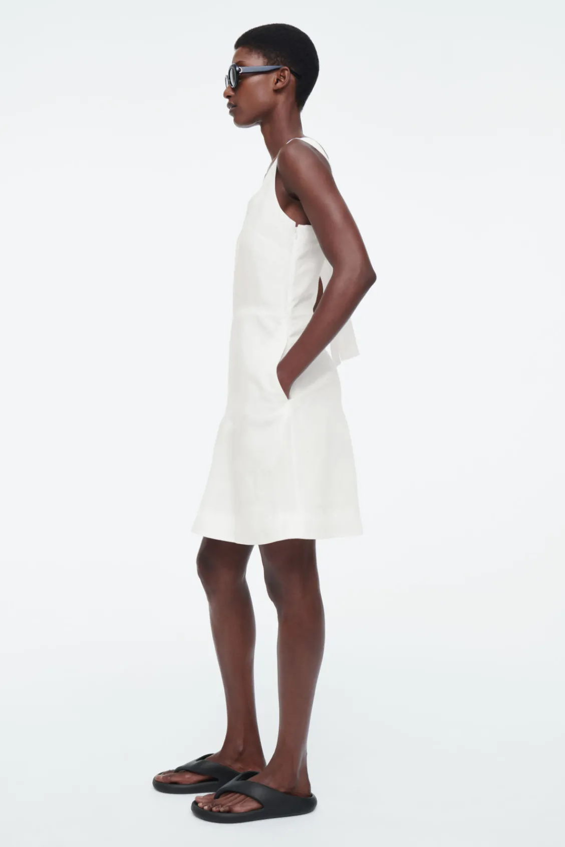 COS SQUARE-NECK MINI PINAFORE DRESS-Women Dresses & Jumpsuits