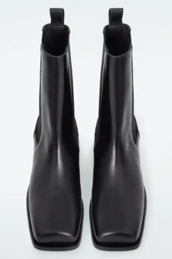 COS SQUARE-TOE LEATHER CHELSEA BOOTS-Women Shoes