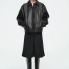 COS SQUARE-TOE LEATHER KNEE-HIGH BOOTS-Women Shoes
