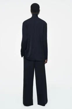 COS STAND-COLLAR SATIN TUXEDO BLAZER-Women Vests & Tailoring | Coats & Jackets
