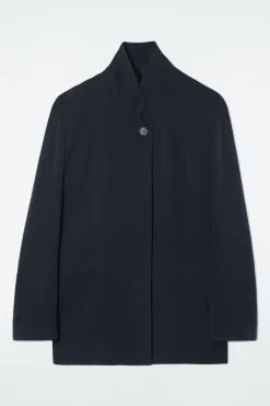COS STAND-COLLAR SATIN TUXEDO BLAZER-Women Vests & Tailoring | Coats & Jackets