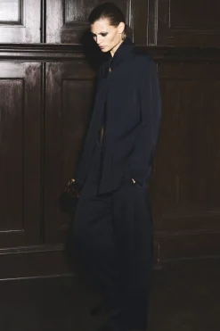 COS STAND-COLLAR SATIN TUXEDO BLAZER-Women Vests & Tailoring | Coats & Jackets