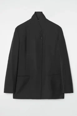 COS STAND-COLLAR WOOL BLAZER-Women Coats & Jackets