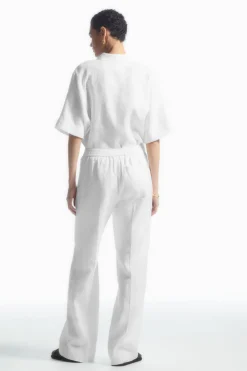 COS STRAIGHT-LEG TAILORED LINEN PANTS-Women Pants