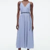 COS STRIPED A-LINE MIDI DRESS-Women Dresses & Jumpsuits