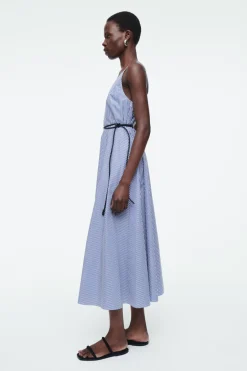 COS STRIPED A-LINE MIDI DRESS-Women Dresses & Jumpsuits