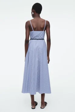 COS STRIPED A-LINE MIDI DRESS-Women Dresses & Jumpsuits