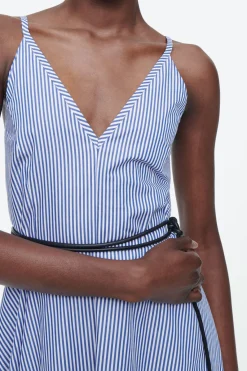 COS STRIPED A-LINE MIDI DRESS-Women Dresses & Jumpsuits