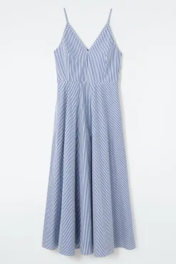 COS STRIPED A-LINE MIDI DRESS-Women Dresses & Jumpsuits