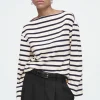 COS STRIPED BOAT-NECK TOP-Women Tops