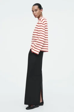 COS STRIPED BOAT-NECK TOP-Women Tops