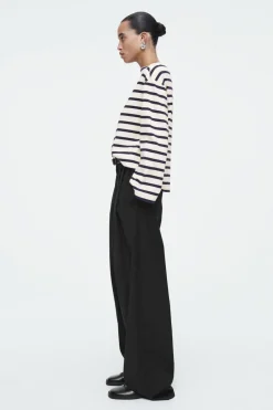 COS STRIPED BOAT-NECK TOP-Women Tops