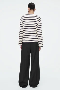 COS STRIPED BOAT-NECK TOP-Women Tops
