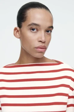 COS STRIPED BOAT-NECK TOP-Women Tops