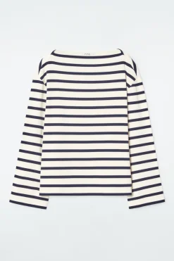 COS STRIPED BOAT-NECK TOP-Women Tops