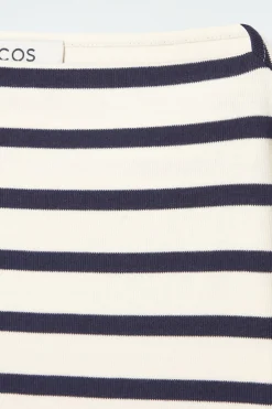 COS STRIPED BOAT-NECK TOP-Women Tops