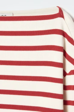 COS STRIPED BOAT-NECK TOP-Women Tops
