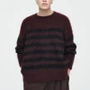 COS STRIPED BRUSHED-MOHAIR CREW-NECK SWEATER-Women Sweaters & Cardigans