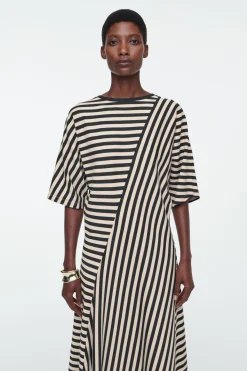 COS STRIPED JERSEY MIDI DRESS-Women Dresses & Jumpsuits