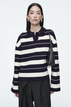 COS STRIPED JERSEY RUGBY SHIRT-Women Tops
