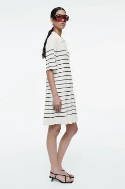 COS STRIPED KNITTED MINI POLO DRESS-Women Dresses & Jumpsuits | Sweaters & Cardigans