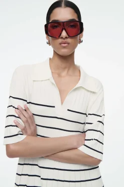 COS STRIPED KNITTED MINI POLO DRESS-Women Dresses & Jumpsuits | Sweaters & Cardigans