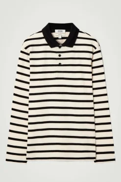 COS STRIPED LONG-SLEEVED POLO SHIRT- Polo Shirts